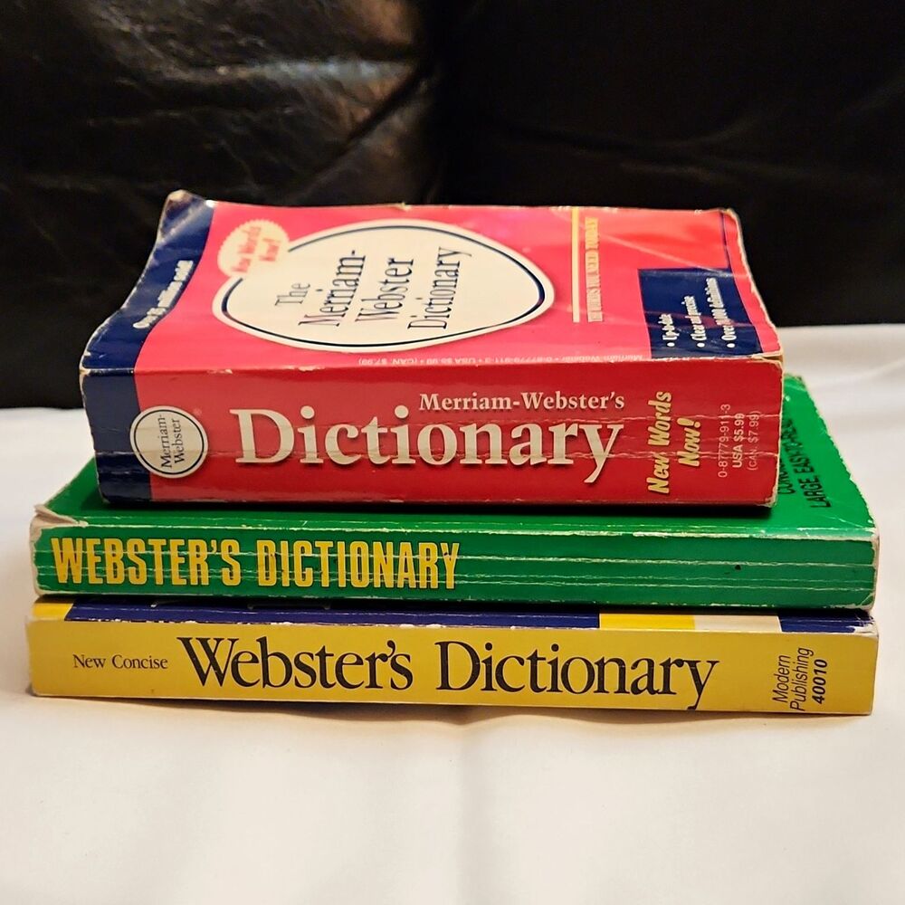Lot of 3 Vintage Webster's Pocket Paperback Dictionaries Crafting Junk Journal